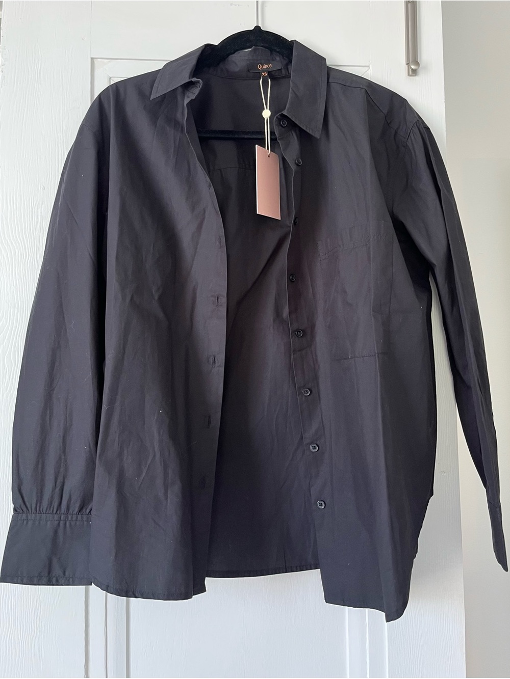 Quince Black Button-Front Shirt Jacket